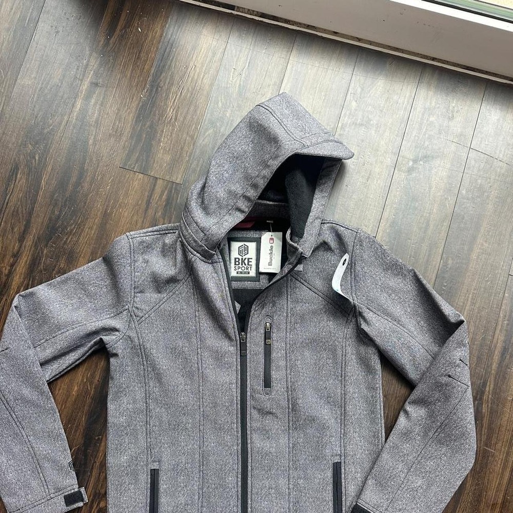 BKE Sport Rhett Jacket In Grey Boys Xl 18-20 With Black Fleece Lining